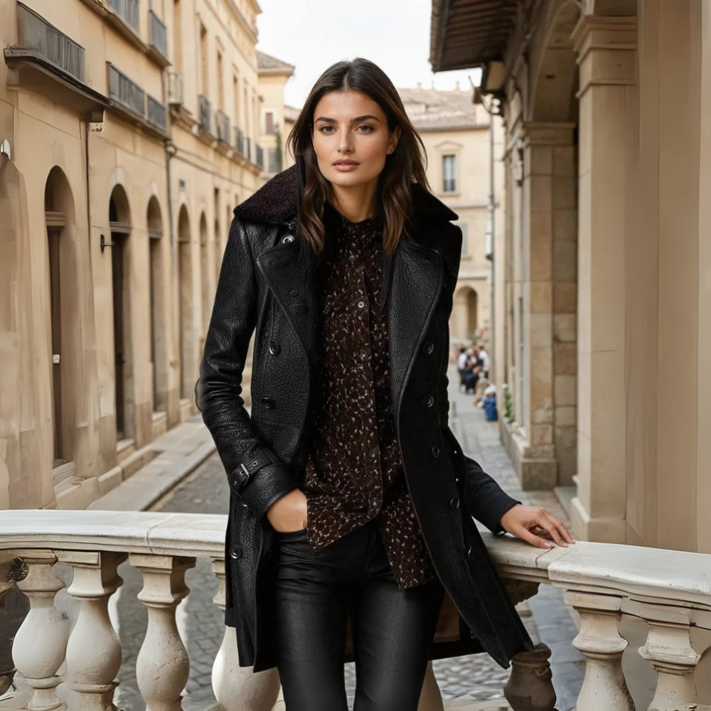 VICTORIA™ - MANTEAU EN CUIR LUXUEUX