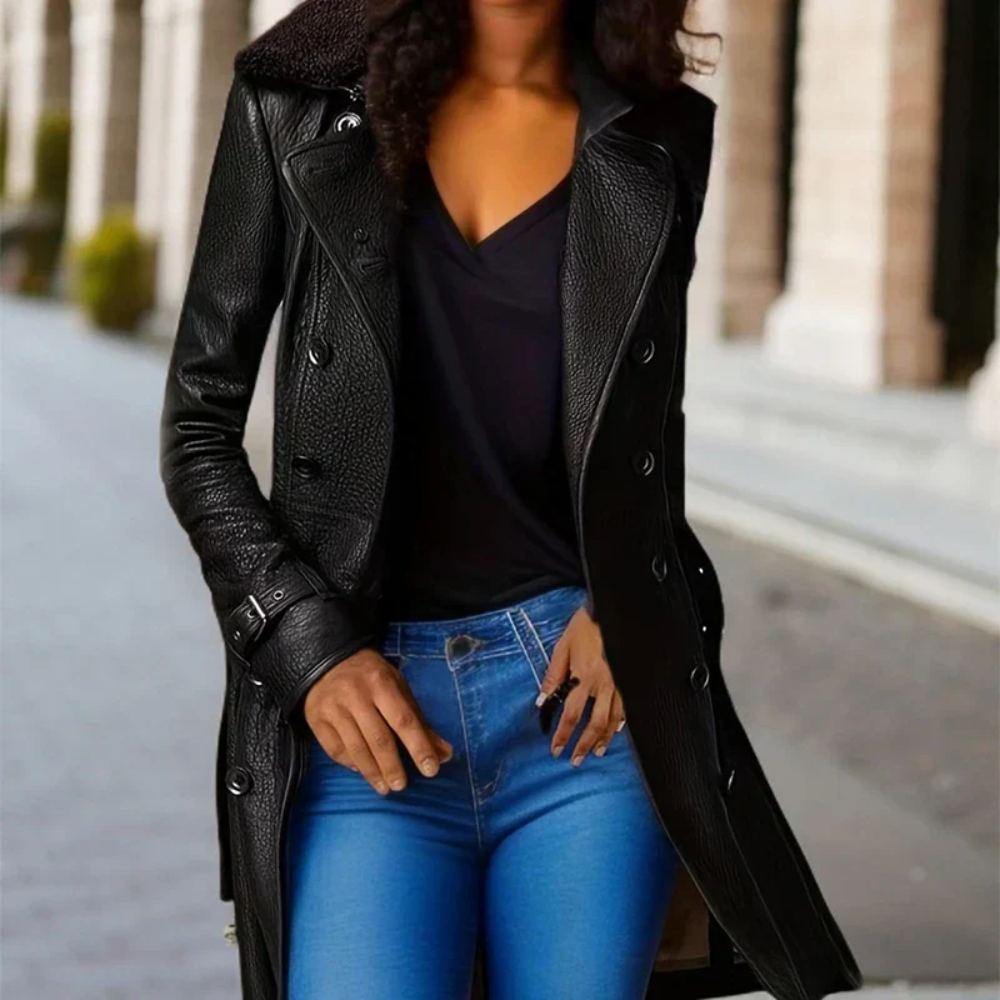 VICTORIA™ - MANTEAU EN CUIR LUXUEUX