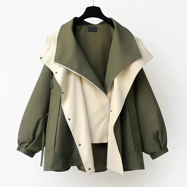 ÉLÉGANTE VESTE IMPERMÉABLE BICOLORE