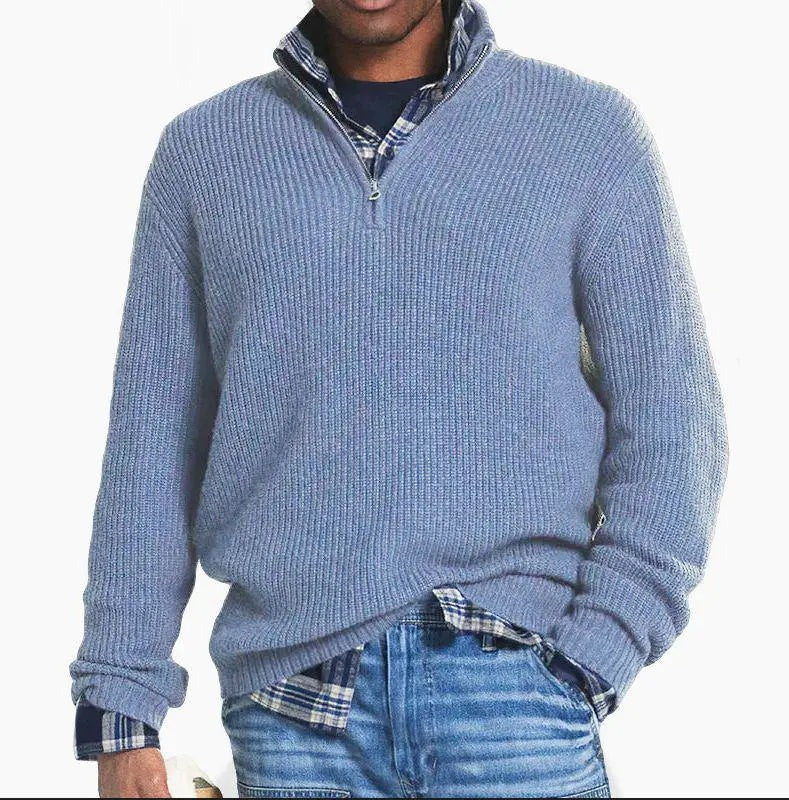 PULL HERITAGE EN LAINE À COL ZIPPÉ