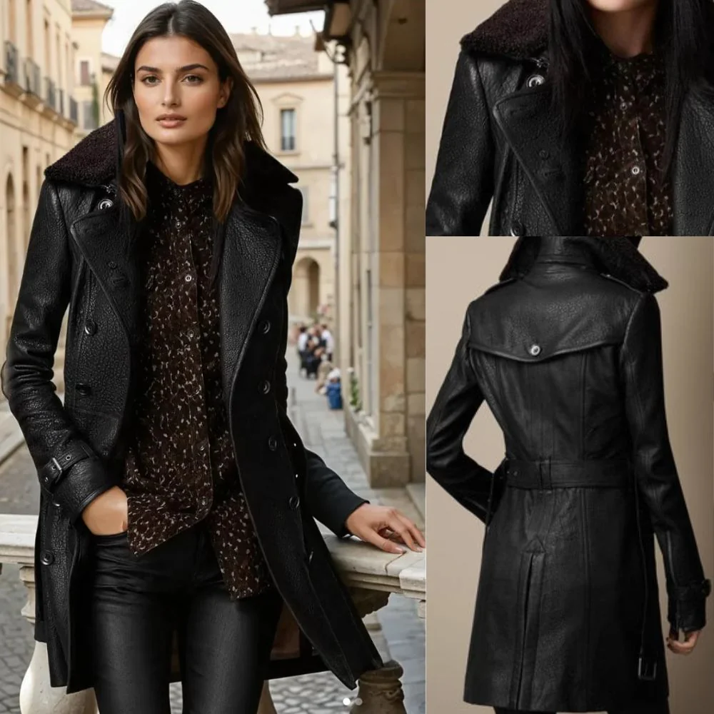 VICTORIA™ - MANTEAU EN CUIR LUXUEUX