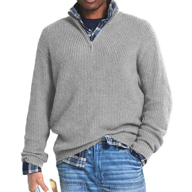 PULL HERITAGE EN LAINE À COL ZIPPÉ