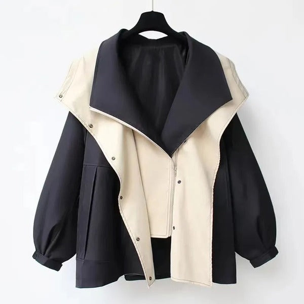 ÉLÉGANTE VESTE IMPERMÉABLE BICOLORE