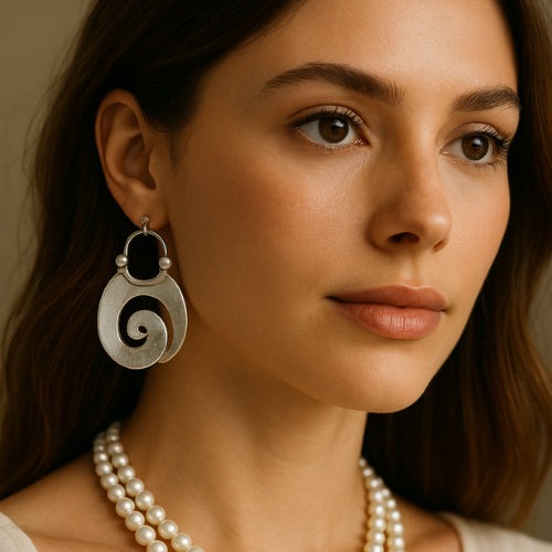 Boucles d'oreilles spirales en argent