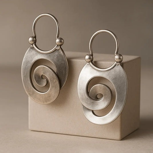 Boucles d'oreilles spirales en argent